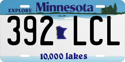 MN license plate 392LCL
