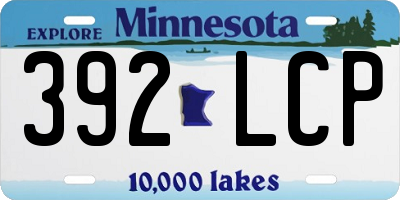 MN license plate 392LCP