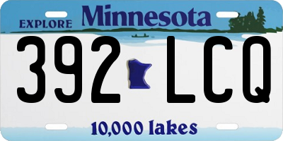 MN license plate 392LCQ
