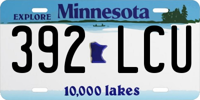 MN license plate 392LCU