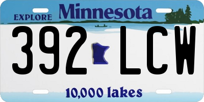 MN license plate 392LCW