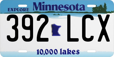 MN license plate 392LCX