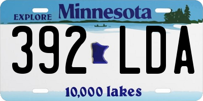 MN license plate 392LDA