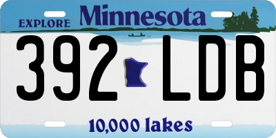 MN license plate 392LDB