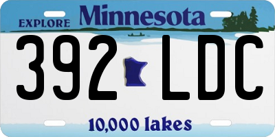 MN license plate 392LDC