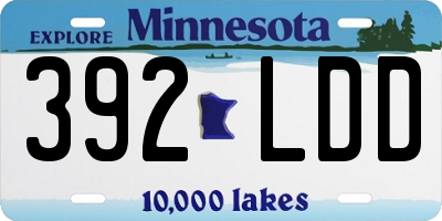 MN license plate 392LDD