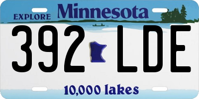 MN license plate 392LDE