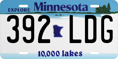 MN license plate 392LDG