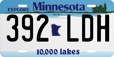 MN license plate 392LDH