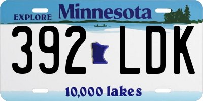 MN license plate 392LDK