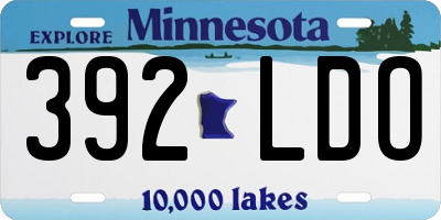 MN license plate 392LDO