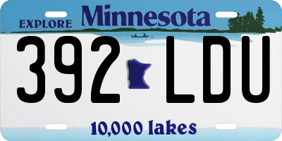 MN license plate 392LDU