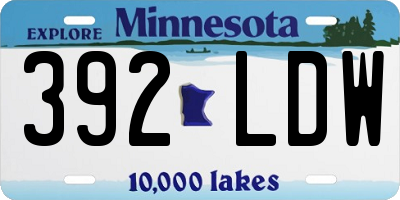 MN license plate 392LDW