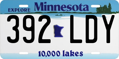 MN license plate 392LDY