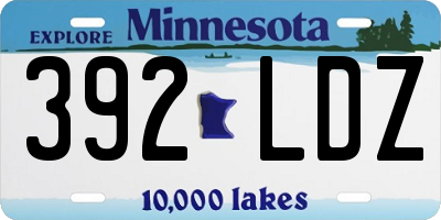 MN license plate 392LDZ