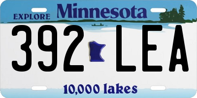 MN license plate 392LEA