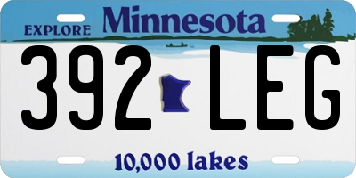 MN license plate 392LEG