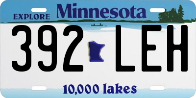 MN license plate 392LEH