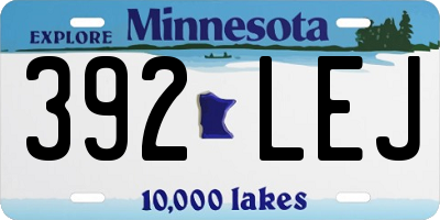 MN license plate 392LEJ