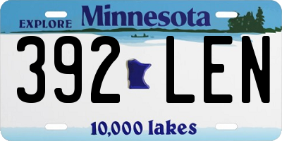 MN license plate 392LEN