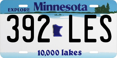 MN license plate 392LES