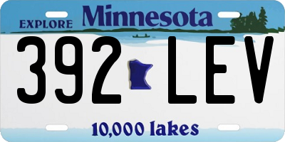 MN license plate 392LEV