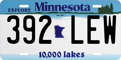 MN license plate 392LEW