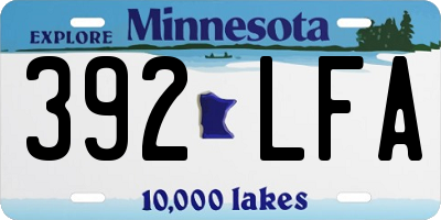 MN license plate 392LFA