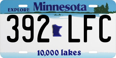 MN license plate 392LFC