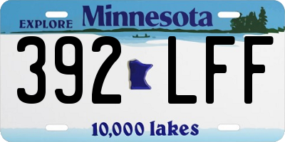 MN license plate 392LFF