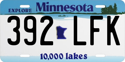 MN license plate 392LFK