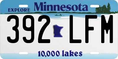 MN license plate 392LFM