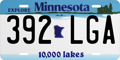 MN license plate 392LGA