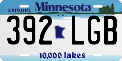 MN license plate 392LGB