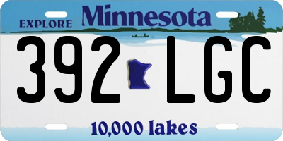 MN license plate 392LGC