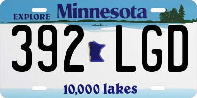 MN license plate 392LGD