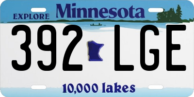 MN license plate 392LGE
