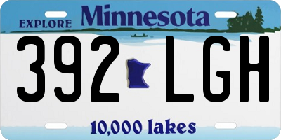 MN license plate 392LGH