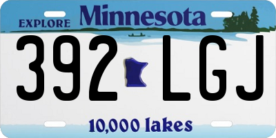 MN license plate 392LGJ