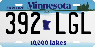 MN license plate 392LGL