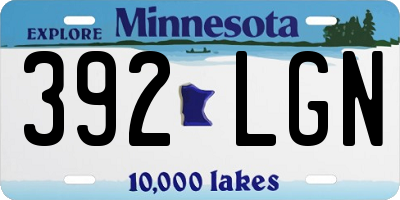 MN license plate 392LGN