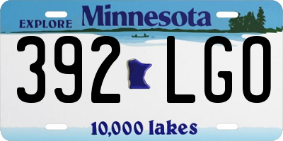 MN license plate 392LGO