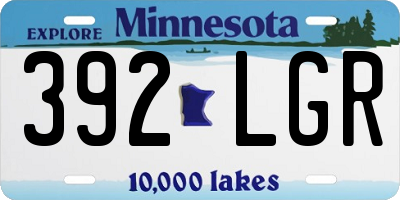 MN license plate 392LGR