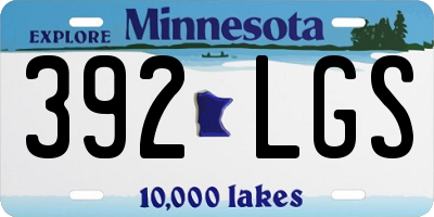 MN license plate 392LGS