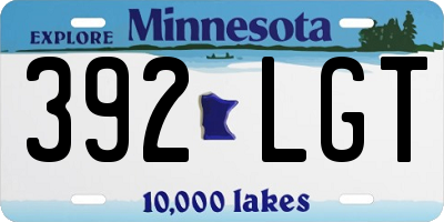 MN license plate 392LGT
