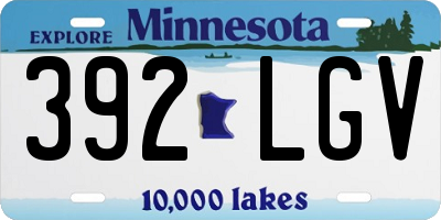 MN license plate 392LGV