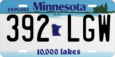 MN license plate 392LGW