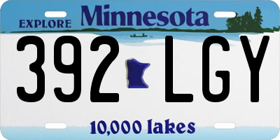 MN license plate 392LGY