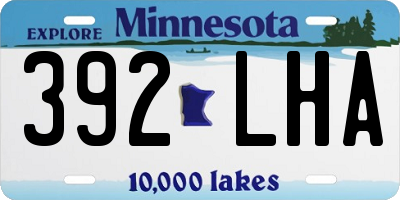MN license plate 392LHA