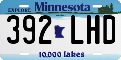 MN license plate 392LHD